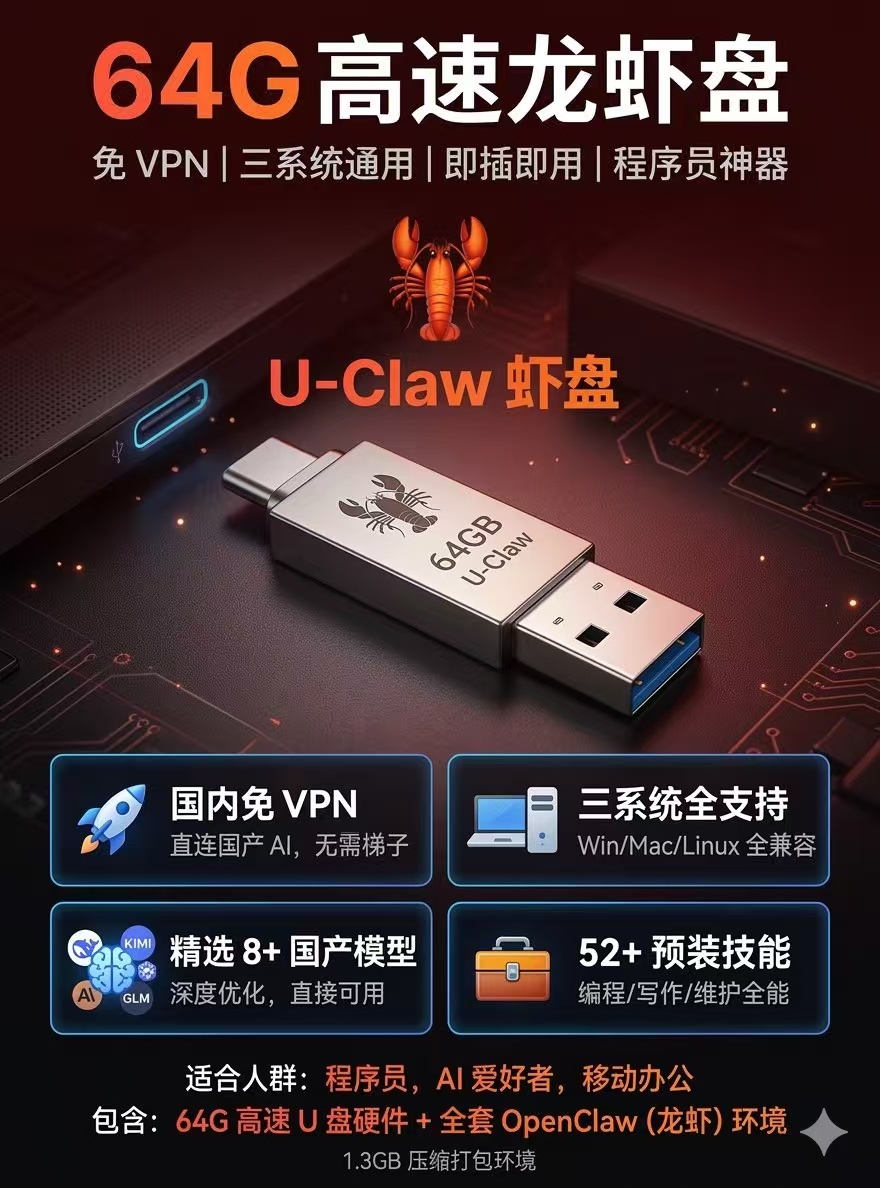 U-Claw 虾盘 64G 高速龙虾盘